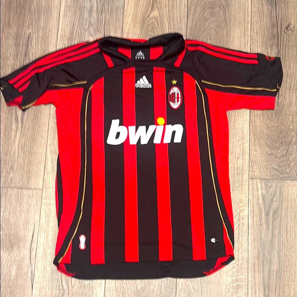Adidas AC Milan Red Black Jersey Iconic Stripes